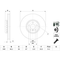 Bremsscheibe BOSCH 0 986 479 F59 vorne, belüftet, hochkarbonisiert, 1 Stück von Bosch