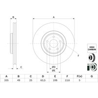 Bremsscheibe BOSCH 0 986 479 F80 vorne, belüftet, hochkarbonisiert, 1 Stück von Bosch