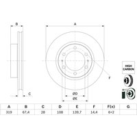 Bremsscheibe BOSCH 0 986 479 G19 vorne, belüftet, hochkarbonisiert, 1 Stück von Bosch