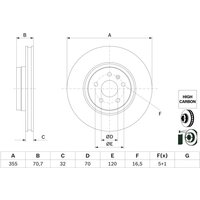 Bremsscheibe BOSCH 0 986 479 G54 vorne, belüftet, hochkarbonisiert, 1 Stück von Bosch