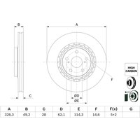 Bremsscheibe BOSCH 0 986 479 G63 vorne, belüftet, hochkarbonisiert, 1 Stück von Bosch