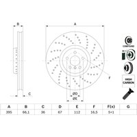 Bremsscheibe BOSCH 0 986 479 F55 vorne, belüftet, hochkarbonisiert, 1 Stück von Bosch