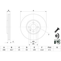 Bremsscheibe BOSCH 0 986 479 E81 vorne, belüftet, 1 Stück von Bosch