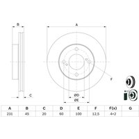 Bremsscheibe BOSCH 0 986 479 G92 vorne, belüftet, 1 Stück von Bosch