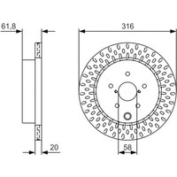 Bremsscheibe BOSCH 0 986 479 V05 hinten, belüftet, 1 Stück von Bosch