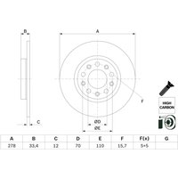 Bremsscheibe BOSCH 0 986 479 H24 hinten, voll, hochkarbonisiert, 1 Stück von Bosch