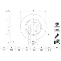 Bremsscheibe BOSCH 0 986 479 H49 hinten, voll, hochkarbonisiert, 1 Stück von Bosch