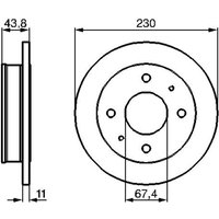 Bremsscheibe BOSCH 0 986 478 727 vorne, voll, 1 Stück von Bosch