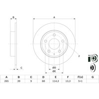 Bremsscheibe BOSCH 0 986 479 E54 hinten, voll, 1 Stück von Bosch