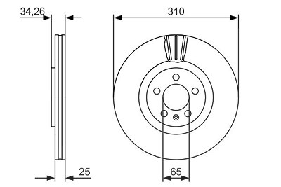 Bosch Bremsscheibe [Hersteller-Nr. 0986479642] für Audi, Seat, VW von Bosch