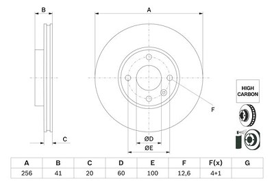 Bosch 1x Bremsscheibe [Hersteller-Nr. 0986479G83] für Opel, Vauxhall von Bosch