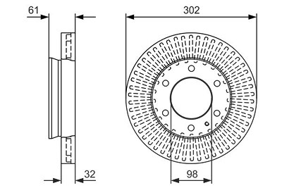 Bosch Bremsscheibe [Hersteller-Nr. 0986479V32] für Ford von Bosch