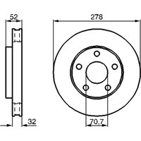 Bremsscheibe BOSCH 0 986 478 486 vorne, belüftet, 1 Stück von Bosch