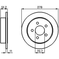 Bremsscheibe BOSCH 0 986 478 487 hinten, voll, 1 Stück von Bosch