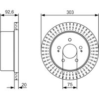 Bremsscheibe BOSCH 0 986 479 V26 hinten, belüftet, 1 Stück von Bosch