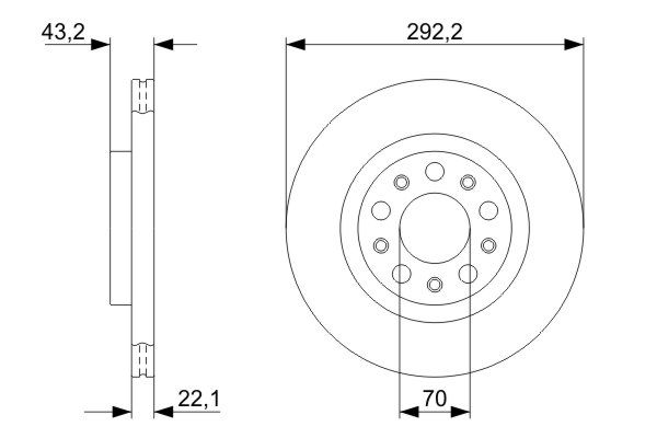 Bremsscheibe Hinterachse Bosch 0 986 479 327 von Bosch