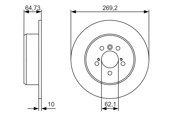 Bremsscheibe Hinterachse Bosch 0 986 479 R00 von Bosch