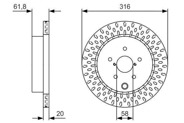 Bremsscheibe Hinterachse Bosch 0 986 479 V05 von Bosch