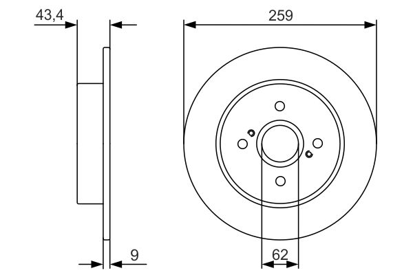 Bremsscheibe Hinterachse Bosch 0 986 479 V07 von Bosch