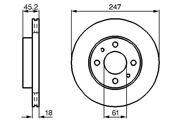 Bremsscheibe Vorderachse Bosch 0 986 478 459 von Bosch