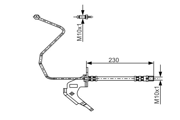 Bremsschlauch Hinterachse rechts Bosch 1 987 481 162 von Bosch