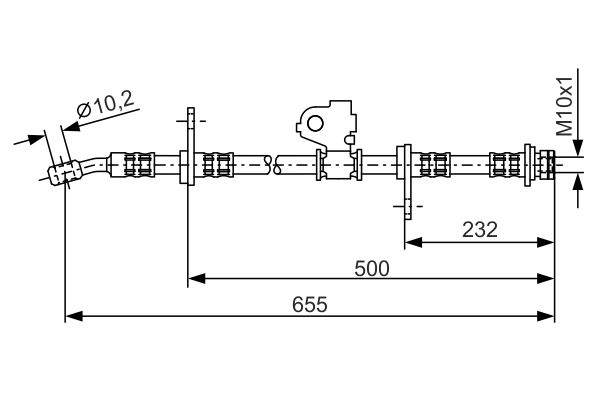 Bremsschlauch Vorderachse rechts Bosch 1 987 476 322 von Bosch