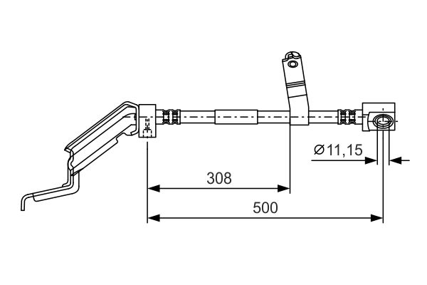 Bremsschlauch Vorderachse rechts Bosch 1 987 476 866 von Bosch