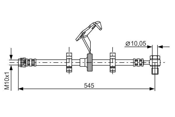 Bremsschlauch Vorderachse rechts Bosch 1 987 481 078 von Bosch