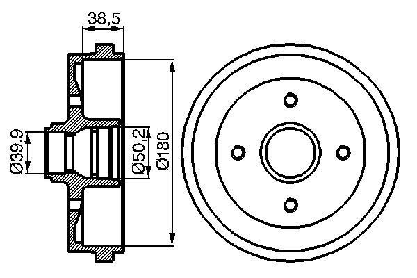 Bremstrommel Hinterachse Bosch 0 986 477 002 von Bosch