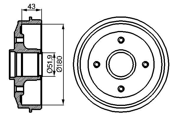 Bremstrommel Hinterachse Bosch 0 986 477 020 von Bosch