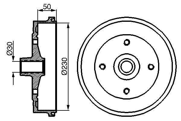 Bremstrommel Hinterachse Bosch 0 986 477 030 von Bosch