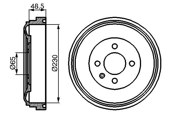 Bremstrommel Hinterachse Bosch 0 986 477 036 von Bosch