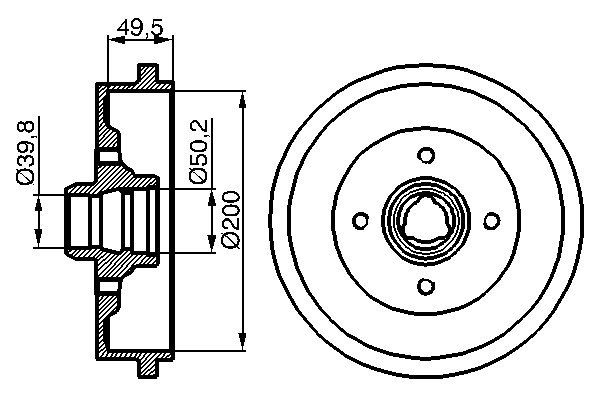 Bremstrommel Hinterachse Bosch 0 986 477 041 von Bosch