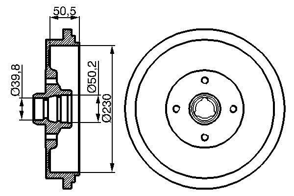 Bremstrommel Hinterachse Bosch 0 986 477 042 von Bosch