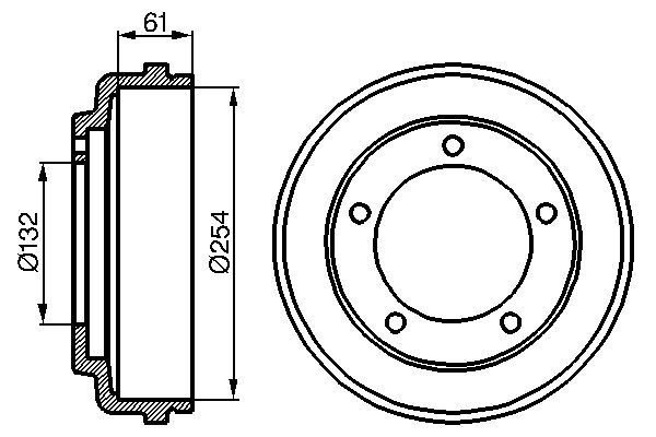 Bremstrommel Hinterachse Bosch 0 986 477 048 von Bosch