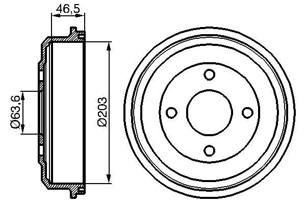 Bremstrommel Hinterachse Bosch 0 986 477 054 von Bosch