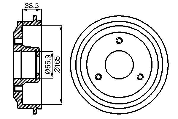 Bremstrommel Hinterachse Bosch 0 986 477 066 von Bosch