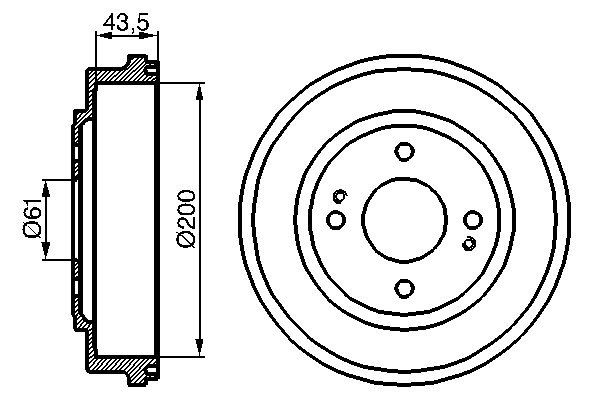 Bremstrommel Hinterachse Bosch 0 986 477 081 von Bosch