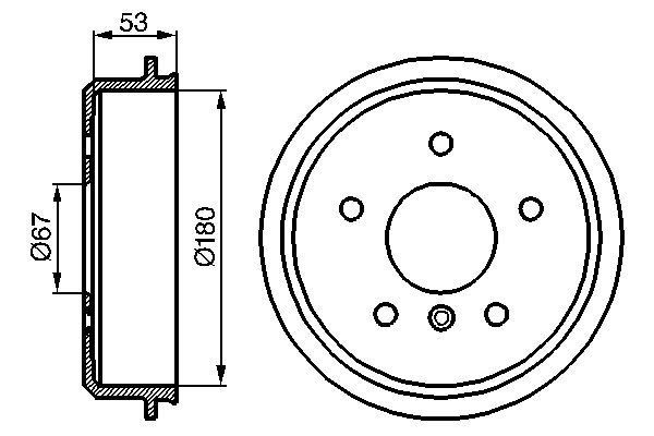 Bremstrommel Hinterachse Bosch 0 986 477 096 von Bosch