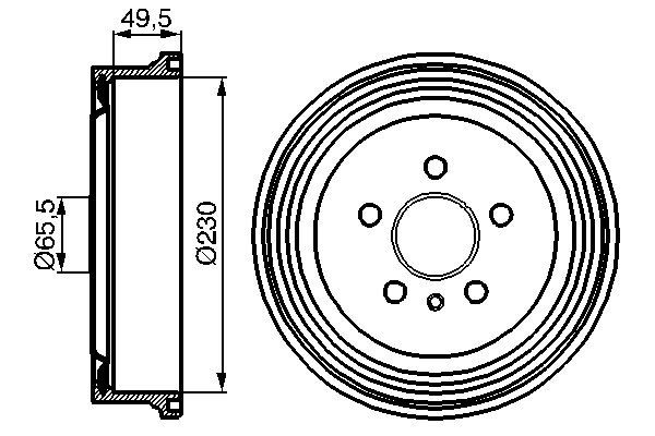 Bremstrommel Hinterachse Bosch 0 986 477 104 von Bosch