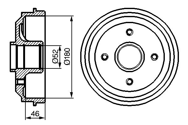 Bremstrommel Hinterachse Bosch 0 986 477 116 von Bosch