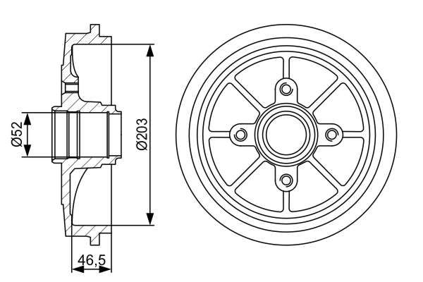 Bremstrommel Hinterachse Bosch 0 986 477 126 von Bosch