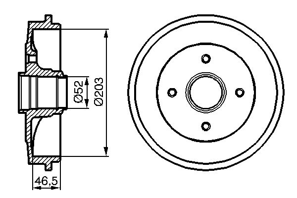 Bremstrommel Hinterachse Bosch 0 986 477 127 von Bosch