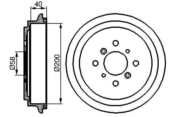 Bremstrommel Hinterachse Bosch 0 986 477 141 von Bosch