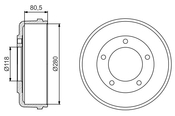 Bremstrommel Hinterachse Bosch 0 986 477 203 von Bosch