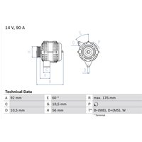 Drehstromgenerator BOSCH 0 986 038 170 von Bosch