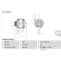 Drehstromgenerator BOSCH 0 986 044 300 von Bosch