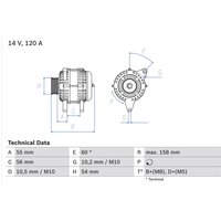 Drehstromgenerator BOSCH 0 986 044 410 von Bosch