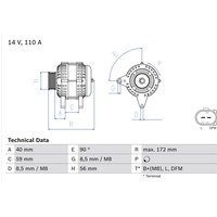 Drehstromgenerator BOSCH 0 986 045 330 von Bosch