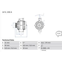 Drehstromgenerator BOSCH 0 986 047 150 von Bosch